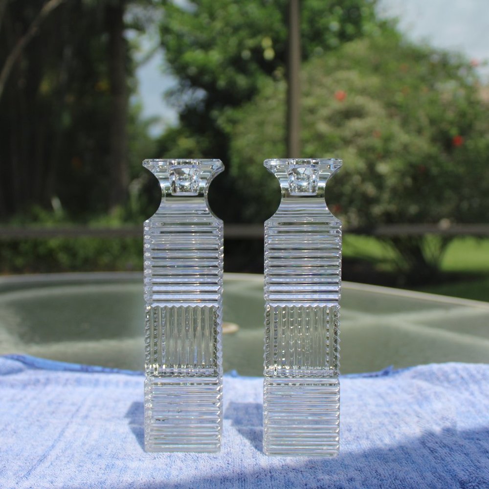 Set of Val S'Lambert Cristal Belgium Candle Holder